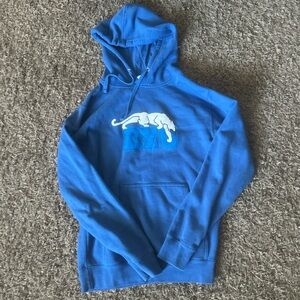 Blue Hoodie with White Logo